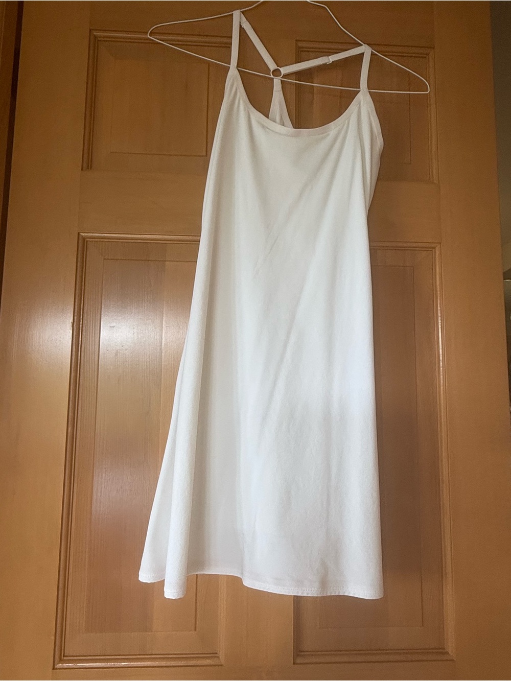 Outdoor Voices White Exercise Dress with Blush Trim